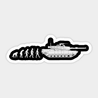 Humorous design Evolution and the M1 Abrams tank Sticker